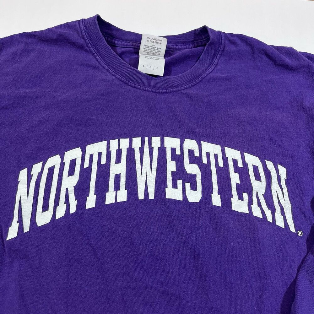 Lot of 2 Northwestern Wildcats Long Sleeve Purple Shirts Fanatics Gildan Large - Picture 5 of 16
